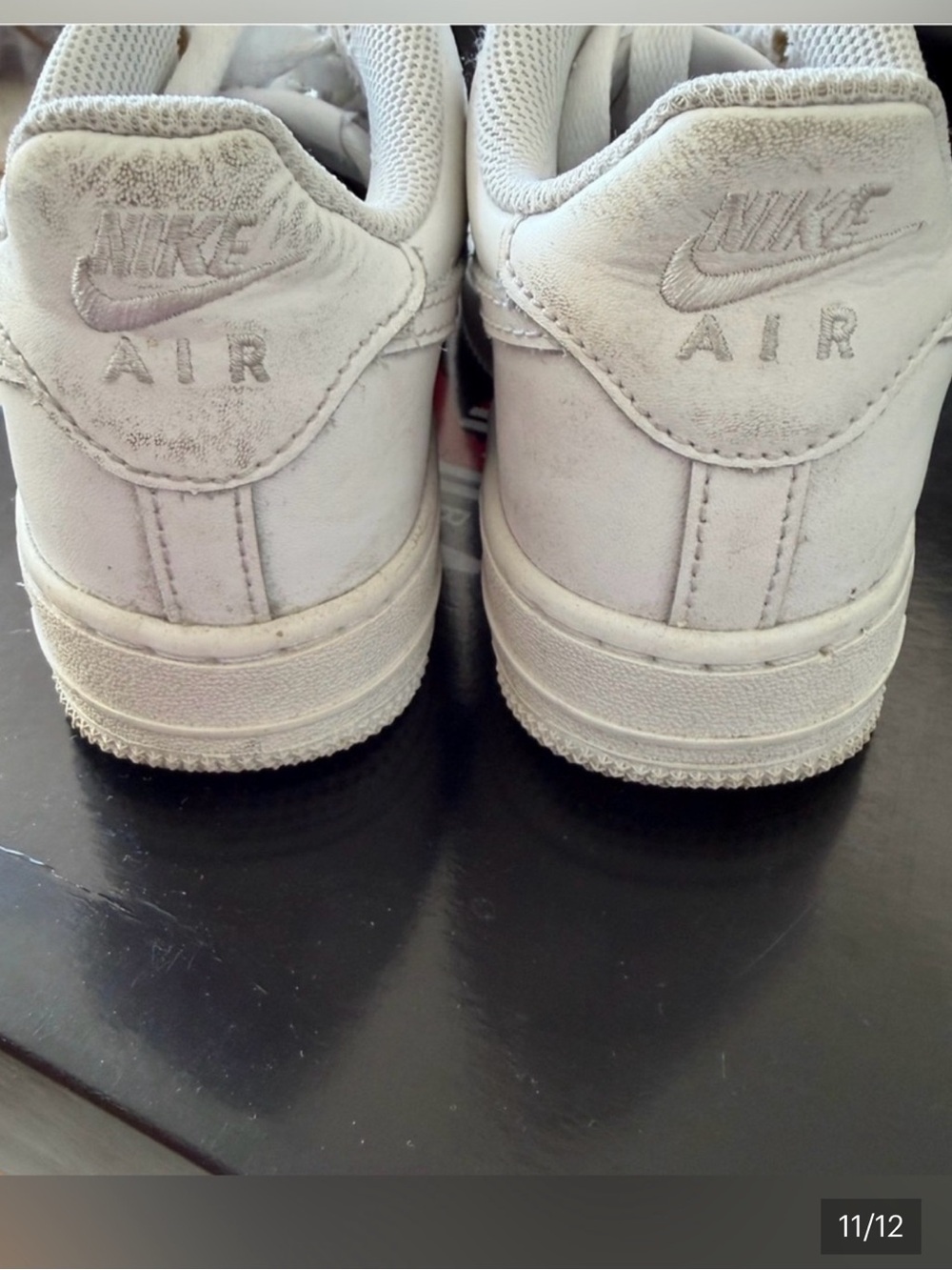Nike White Boys AF1 Leather Sneakers - Picture 3 of 4